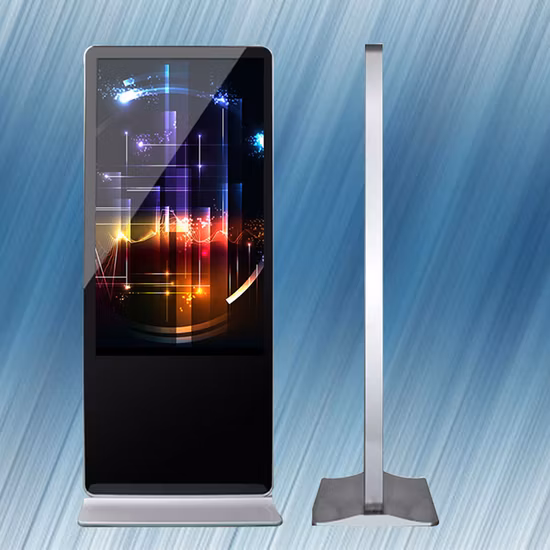 Kiosque personnalisé avec panneau LCD de 43 pouces, écran tactile infrarouge, WiFi, USB, RJ45, affichage publicitaire vertical au sol